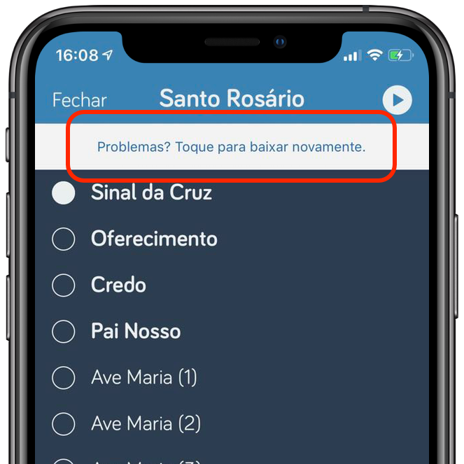 Como resolver probelmas de áudio no terço